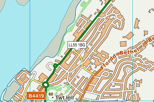 LL55 1BG map - OS VectorMap District (Ordnance Survey)