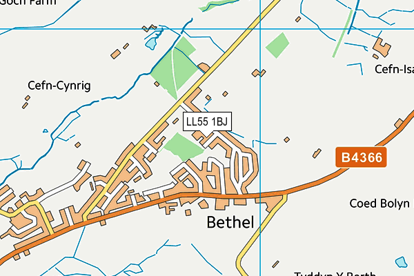 LL55 1BJ map - OS VectorMap District (Ordnance Survey)