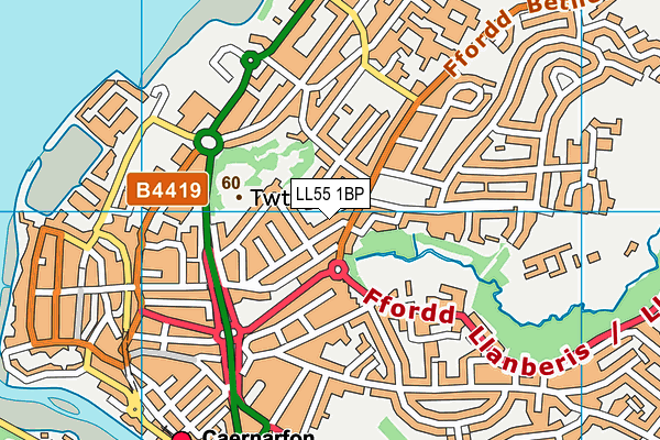 LL55 1BP map - OS VectorMap District (Ordnance Survey)