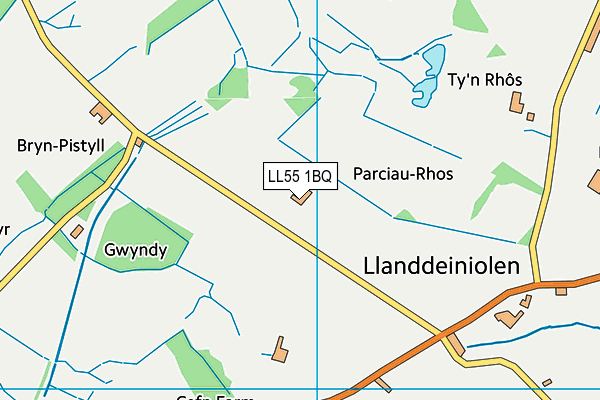 LL55 1BQ map - OS VectorMap District (Ordnance Survey)