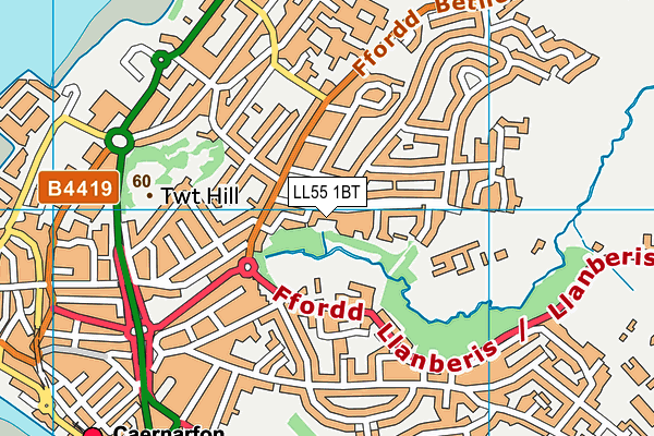 LL55 1BT map - OS VectorMap District (Ordnance Survey)