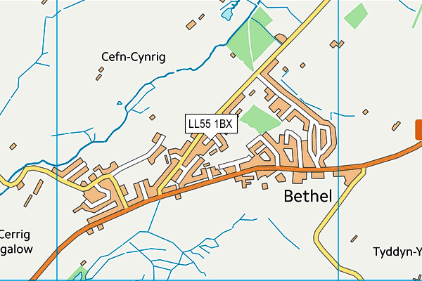 LL55 1BX map - OS VectorMap District (Ordnance Survey)