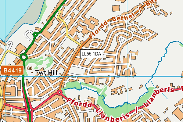 LL55 1DA map - OS VectorMap District (Ordnance Survey)