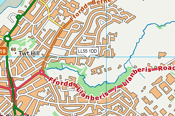 LL55 1DD map - OS VectorMap District (Ordnance Survey)