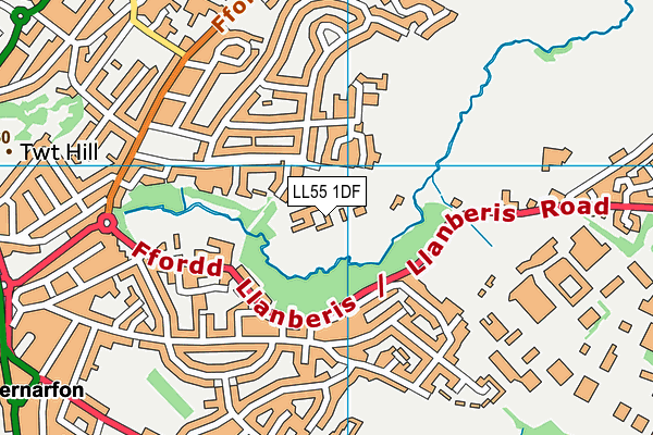 LL55 1DF map - OS VectorMap District (Ordnance Survey)