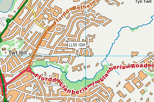 LL55 1DH map - OS VectorMap District (Ordnance Survey)