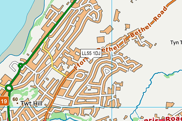 LL55 1DJ map - OS VectorMap District (Ordnance Survey)