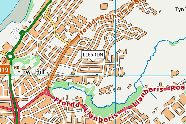 LL55 1DN map - OS VectorMap District (Ordnance Survey)