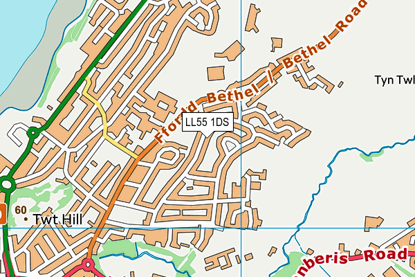 LL55 1DS map - OS VectorMap District (Ordnance Survey)