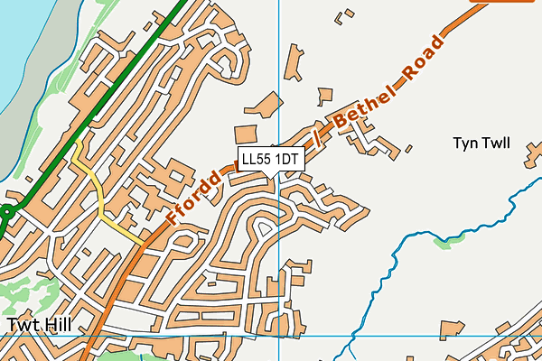LL55 1DT map - OS VectorMap District (Ordnance Survey)