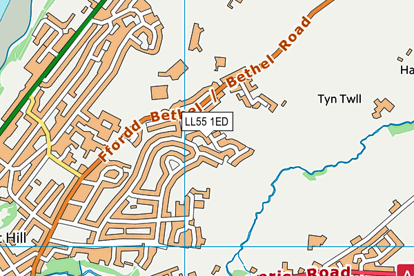 LL55 1ED map - OS VectorMap District (Ordnance Survey)