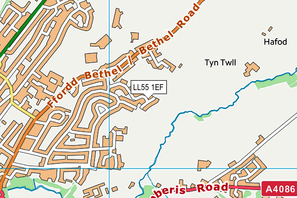 LL55 1EF map - OS VectorMap District (Ordnance Survey)