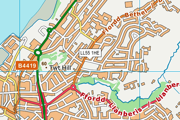 LL55 1HE map - OS VectorMap District (Ordnance Survey)