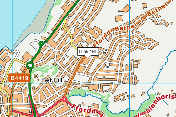 LL55 1HL map - OS VectorMap District (Ordnance Survey)
