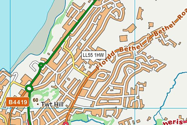 Ysgol Syr Hugh Owen map (LL55 1HW) - OS VectorMap District (Ordnance Survey)