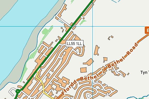 LL55 1LL map - OS VectorMap District (Ordnance Survey)