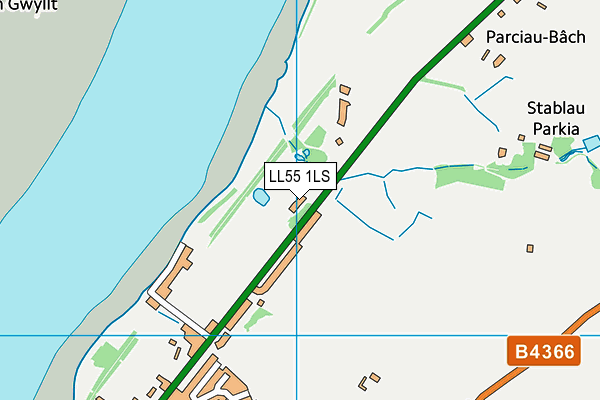 LL55 1LS map - OS VectorMap District (Ordnance Survey)