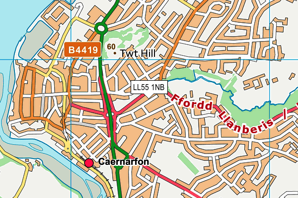 LL55 1NB map - OS VectorMap District (Ordnance Survey)