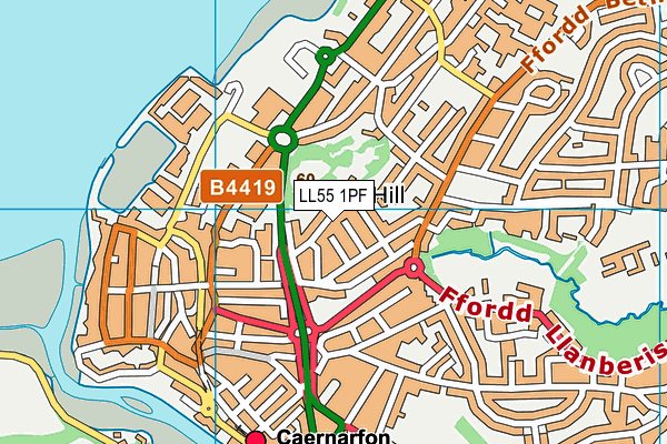 Ysgol Santes Helen map (LL55 1PF) - OS VectorMap District (Ordnance Survey)