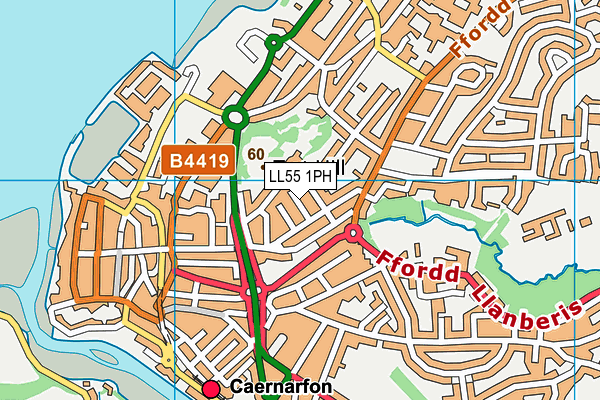 LL55 1PH map - OS VectorMap District (Ordnance Survey)