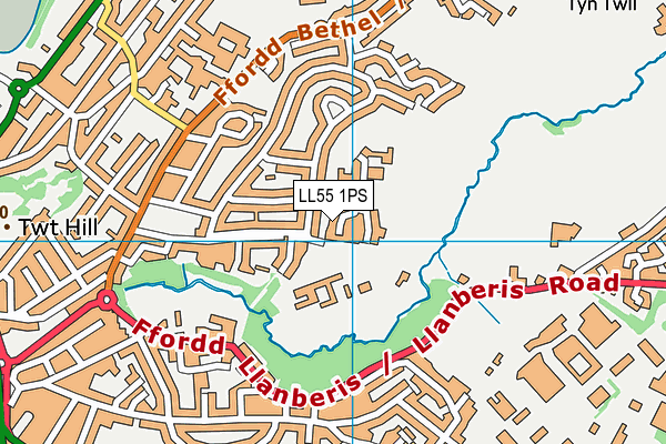 LL55 1PS map - OS VectorMap District (Ordnance Survey)