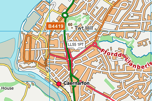 LL55 1PT map - OS VectorMap District (Ordnance Survey)