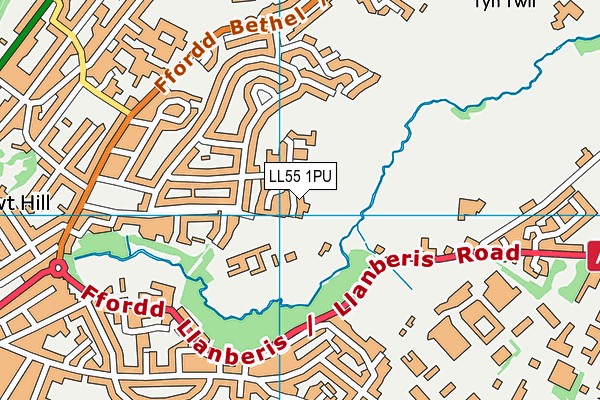 LL55 1PU map - OS VectorMap District (Ordnance Survey)