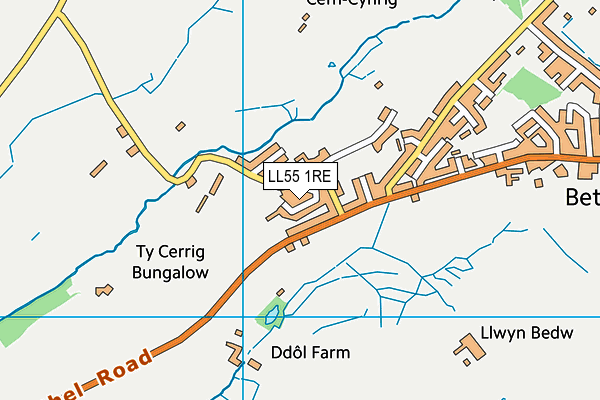 LL55 1RE map - OS VectorMap District (Ordnance Survey)