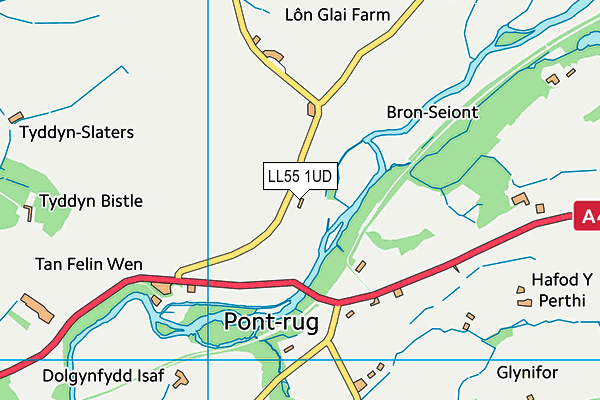 LL55 1UD map - OS VectorMap District (Ordnance Survey)