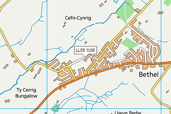 LL55 1UW map - OS VectorMap District (Ordnance Survey)