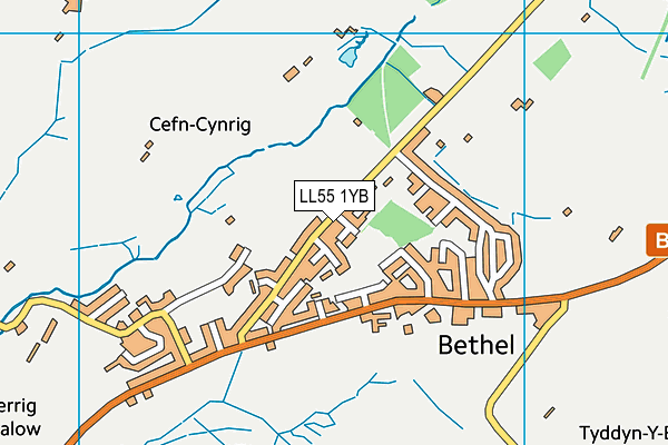 LL55 1YB map - OS VectorMap District (Ordnance Survey)