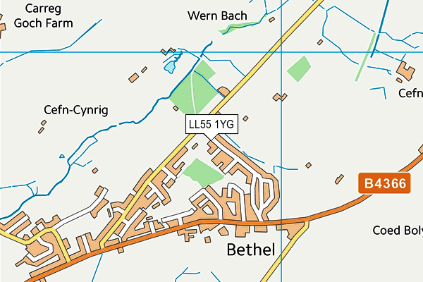 LL55 1YG map - OS VectorMap District (Ordnance Survey)