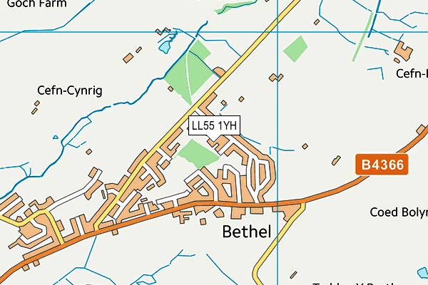 LL55 1YH map - OS VectorMap District (Ordnance Survey)