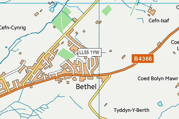 LL55 1YW map - OS VectorMap District (Ordnance Survey)