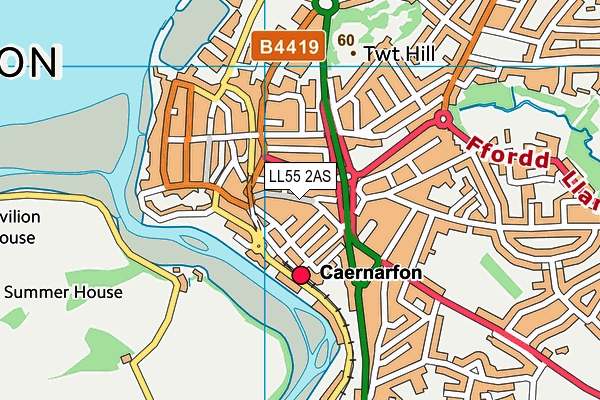 LL55 2AS map - OS VectorMap District (Ordnance Survey)