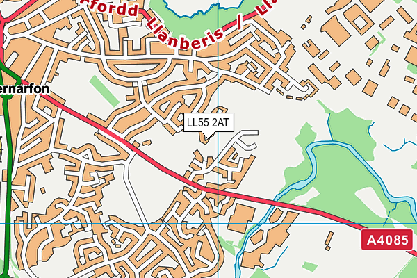 LL55 2AT map - OS VectorMap District (Ordnance Survey)