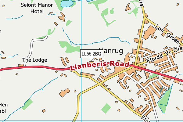LL55 2BQ map - OS VectorMap District (Ordnance Survey)