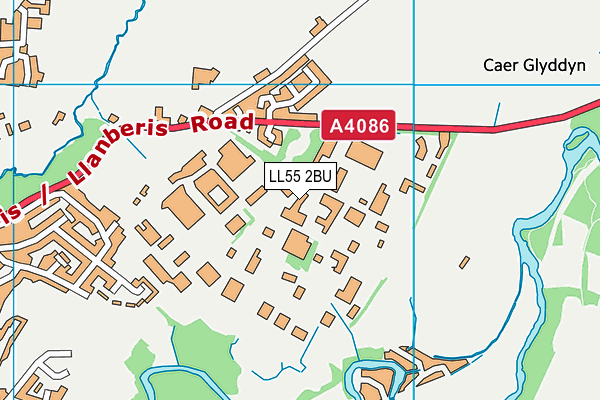 LL55 2BU map - OS VectorMap District (Ordnance Survey)