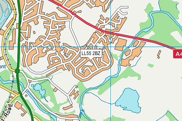 LL55 2BZ map - OS VectorMap District (Ordnance Survey)