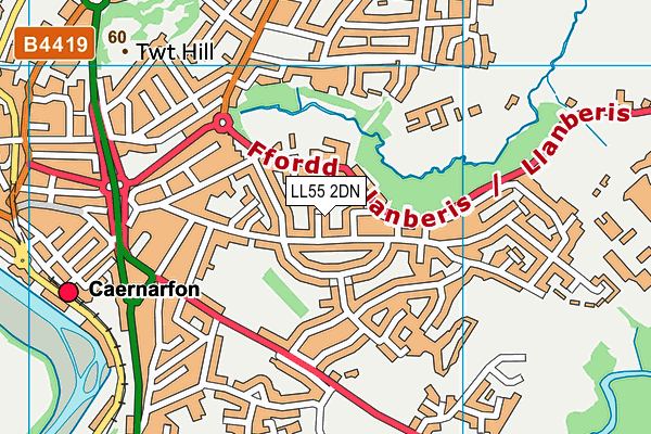 LL55 2DN map - OS VectorMap District (Ordnance Survey)