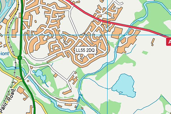 LL55 2DQ map - OS VectorMap District (Ordnance Survey)