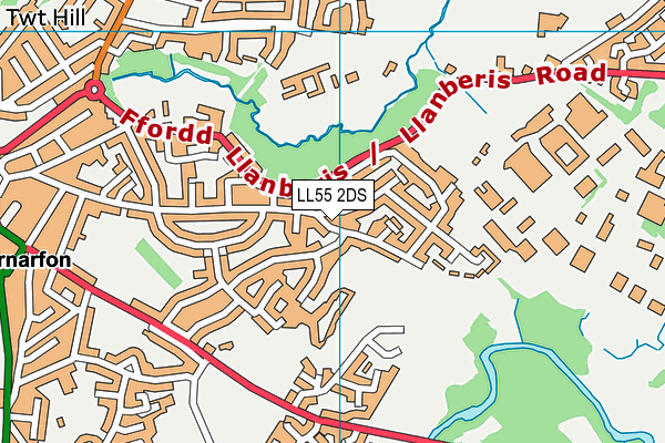 LL55 2DS map - OS VectorMap District (Ordnance Survey)