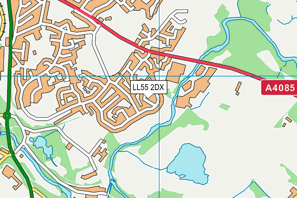 LL55 2DX map - OS VectorMap District (Ordnance Survey)