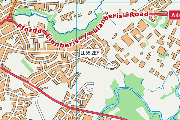 LL55 2EF map - OS VectorMap District (Ordnance Survey)
