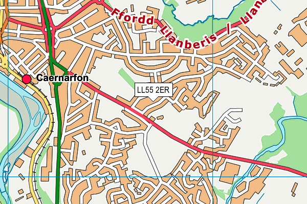 LL55 2ER map - OS VectorMap District (Ordnance Survey)