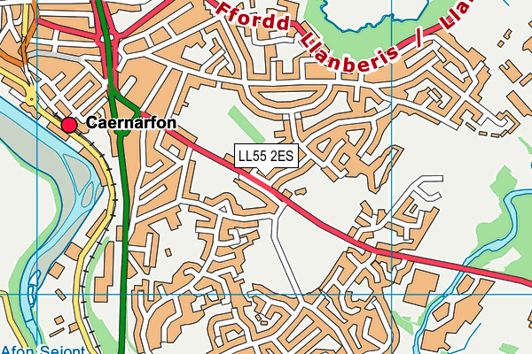 LL55 2ES map - OS VectorMap District (Ordnance Survey)
