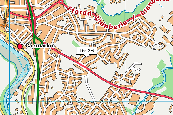 LL55 2EU map - OS VectorMap District (Ordnance Survey)