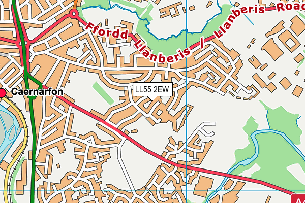 LL55 2EW map - OS VectorMap District (Ordnance Survey)