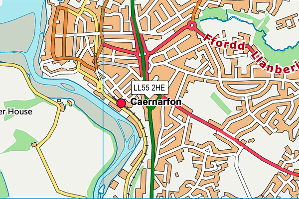 LL55 2HE map - OS VectorMap District (Ordnance Survey)