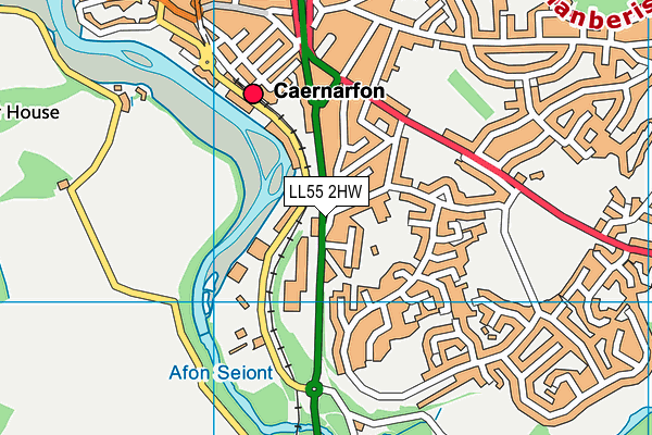 LL55 2HW map - OS VectorMap District (Ordnance Survey)